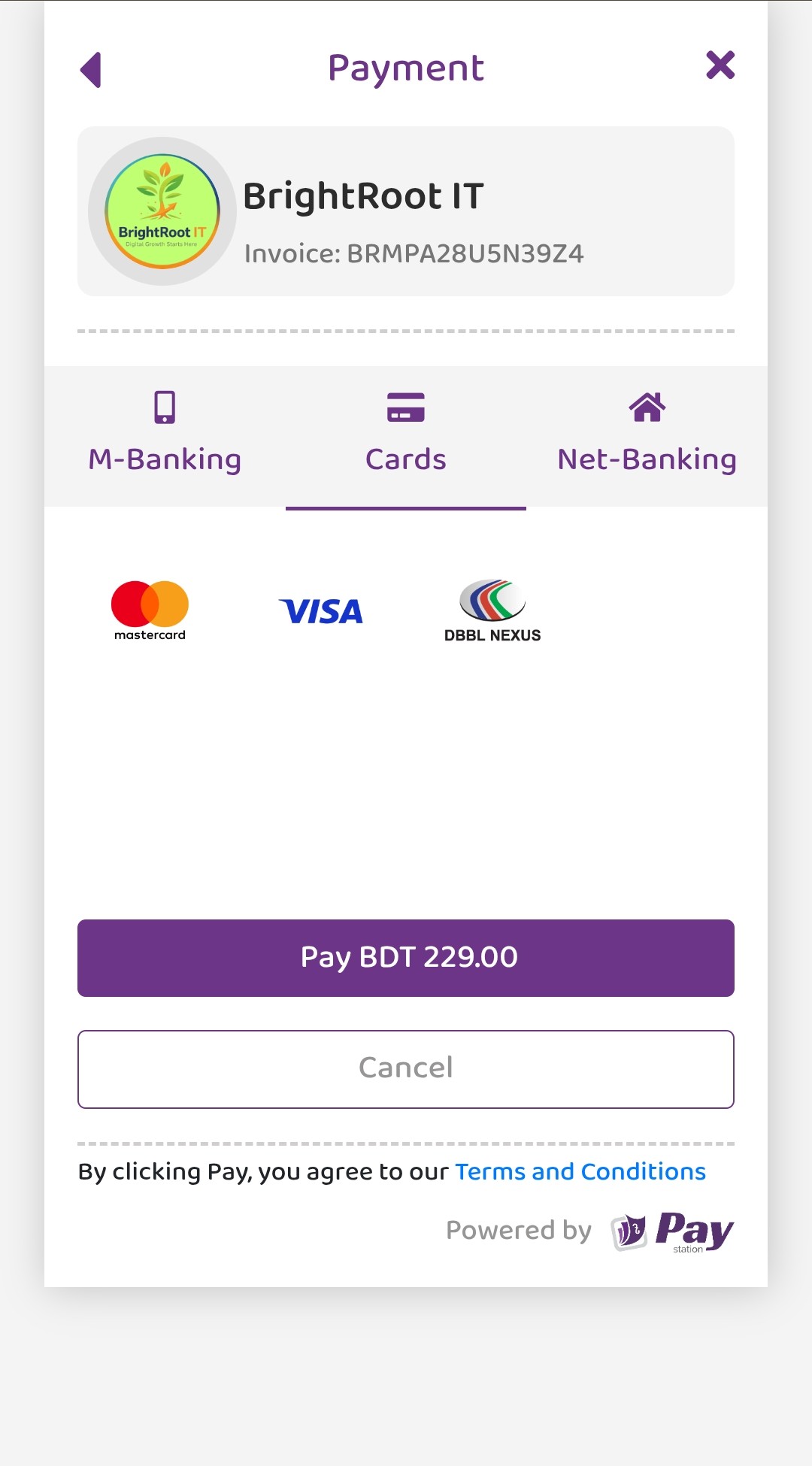 M-Banking পেমেন্ট